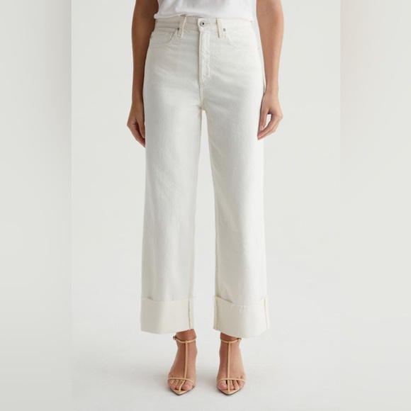 Ag Adriano Goldschmied Pants - NEW AG Adriano Goldschmied Kora High Waist Ankle Wide Leg Jeans- white (size 28)